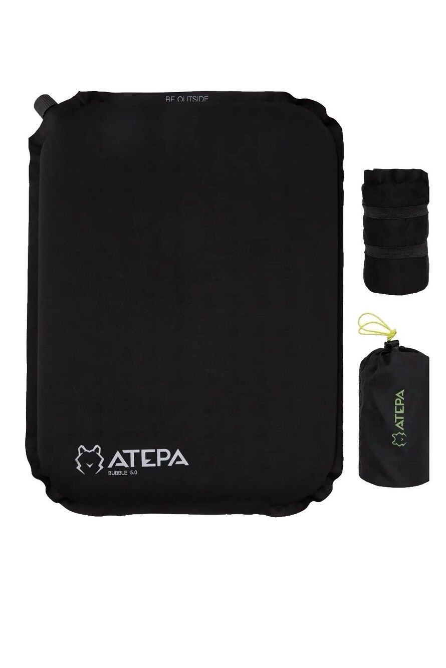 Atepa Inflatable Stadium Seat Cushion Self-Inflating Memory Foam Pad Black New